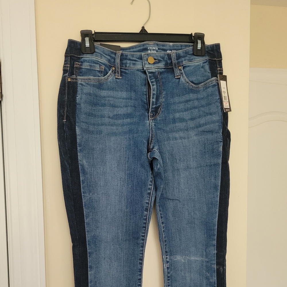 Crown and Ivy straight jeans with color sides